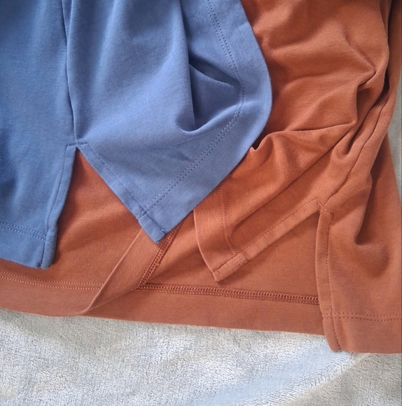 J Jill Women Tee Shirts Tops Long Sleeve Tunic Lot of 2 Brown & Blue Size M - Picture 7 of 10